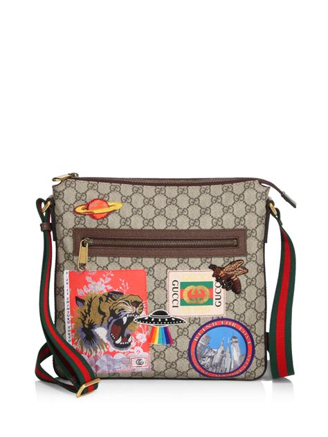 gucci messenger bag mini|gucci messenger bag with patches.